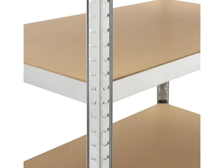 Juskys Möbelbauplatten^3er Regalsystem 1 Corner und 2 Basic Insgesamt 15 Böden mit 2625 kg Tragkraft Silber