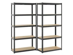Möbelbauplatten*Juskys 3er Regalsystem 1 Corner und 2 Basic Insgesamt 15 Böden mit 2625 kg Tragkraft Grau