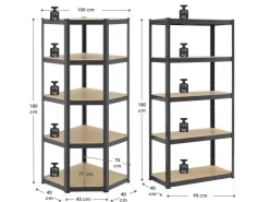 Möbelbauplatten*Juskys 3er Regalsystem 1 Corner und 2 Basic Insgesamt 15 Böden mit 2625 kg Tragkraft Grau