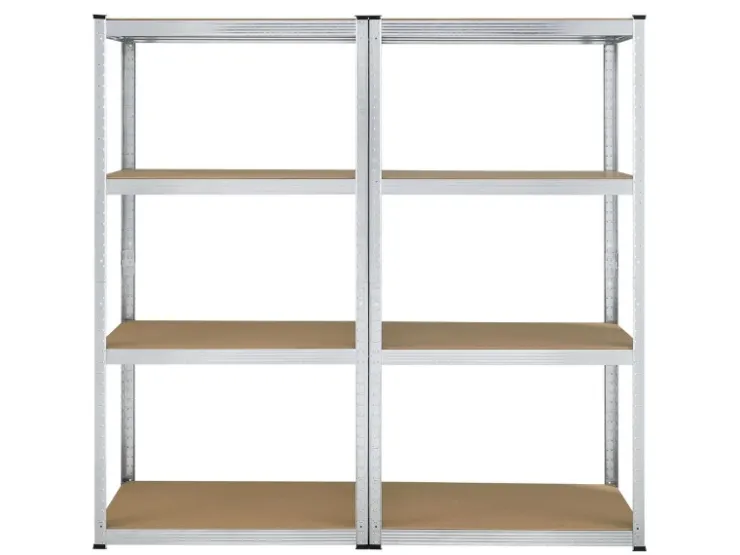 Möbelbauplatten*Juskys 2er Set Lagerregal Easy 160 x 80 x 40 cm Silber