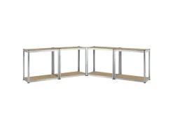 Möbelbauplatten*Juskys 2er Set Lagerregal Easy 160 x 80 x 40 cm Silber
