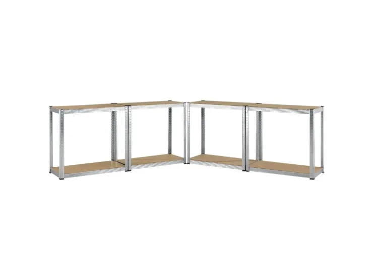 Möbelbauplatten*Juskys 2er Set Lagerregal Easy 160 x 80 x 40 cm Silber