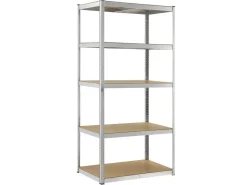 Möbelbauplatten*Juskys Lagerregal Basic 200 x 100 x 60 cm Verzinkt Silber