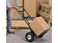 Baugeräte*Juskys Sackkarre Basic in Schwarz mit Roten Griffen Klappbar