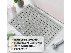 Drainage*Karat Antibakterielle Fußmatte mit Drainagefunktion nach Maß 43 x 250 cm Grau