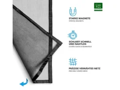 Terrassentüren|Zubehör Für Türen*Karat Fliegengitter Johnny Gestreift Klebemontage Klettverschluss 90 x 220 cm