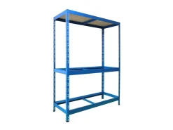 Karat Möbelbauplatten^Reifenregal - Belastbares Kellerregal - 180 x 130 x 50 cm - Blau