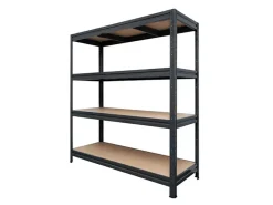 Karat Möbelbauplatten^Schwerlastregal Weitspannregal - Schwarz - Gesamtlast 1200 kg - 177 x 200 x 60 cm