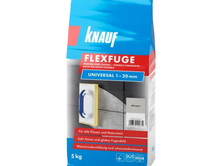 Fliesenzubehör|Wandfliesen*Knauf Fugenmörtel Flexfuge Universal 5 kg Silbergrau