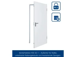 Hörmann Stahltüren^KSI 40 Sicherheitstür 875 mm x 2000 mm x 80 mm DIN Rechts