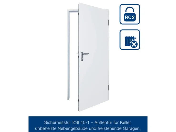 Hörmann Stahltüren^KSI 40 Sicherheitstür 875 mm x 2000 mm x 80 mm DIN Rechts