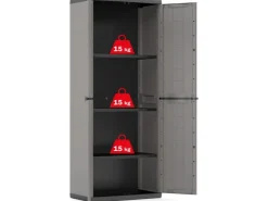Möbelbauplatten^Kunststoffschrank Jolly 68 cm x 166 cm x 39 cm Dunkelgrau