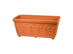 Drainage^Mein-Pflanztopf Blumentopf Mailand Hochwertiger Blumenkasten aus Kunststoff Terrakotta Optik 60 cm