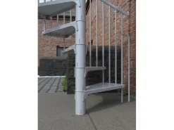 Außentreppen^Minka Außentreppe Rondo Zink Ø 140 cm Geschosshöhe bis 305 cm Weiß