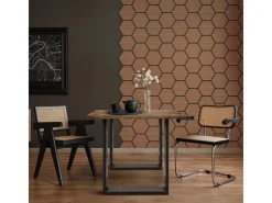 Akustikpaneele*ML-Design Akustikpaneel Hexagon 2Er Set 66x81x2 cm aus MDF Teak