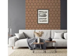 Akustikpaneele*ML-Design Akustikpaneel Hexagon 2Er Set 66x81x2 cm aus MDF Teak