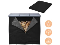 ML-Design Bauzubehör^Kaminholzregal Abdeckung LxH 240x165 cm Schwarz Wetterfest