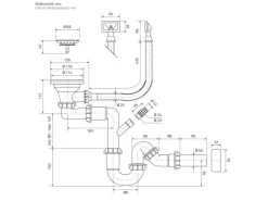 Abläufe*ML-Design Spülbecken Edelstahl 50x40 cm Eckig 1 Becken mit Siphon Anthrazit