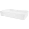 Abläufe*ML-Design Waschbecken Keramik Weiß Glänzend 68x38x12 cm Eckig Aufsatzwaschbecken