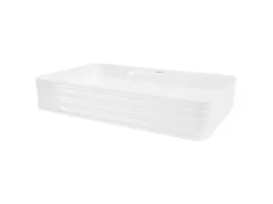 Abläufe*ML-Design Waschbecken Keramik Weiß Glänzend 68x38x12 cm Eckig Aufsatzwaschbecken