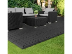 Drainage*ML-Design WPC Abschlussleiste Ecke Rechts für WPC-Fliesen Anthrazit