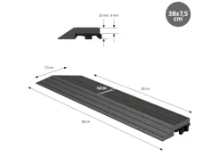 Drainage*ML-Design WPC Abschlussleiste Ecke Links für WPC-Fliesen Anthrazit