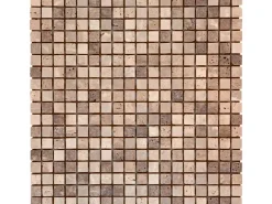 Mosaikfliesen|Verlegeplatten^Mosaikmatte Naturstein Travertino Beige Getrommelt 30 cm x 30 cm