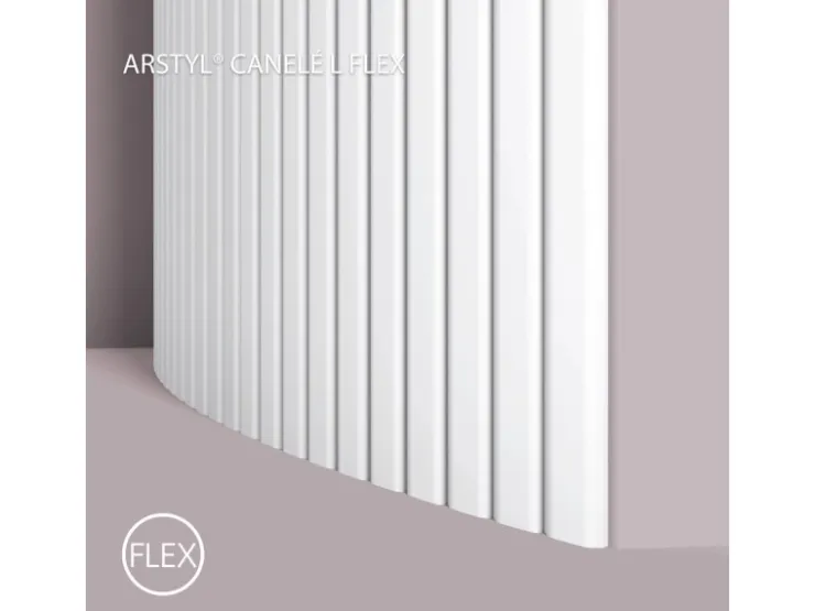 Akustikpaneele|Zubehör Für Paneele* NOEL & MARQUET NMC CANELÉ L FLEX ARSTYL Flexibles Wandpaneel Akustikpaneel 2 m 200 cm x 1,45 cm x 30 cm Weiß