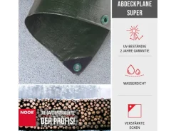 Bauzubehör*Noor Abdeckplane Super 200 g/m² Gewebeplane 3 m x 6 m Grün