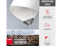 Noor Bauzubehör^Abdeckplane Super 200 g/m² Gewebeplane 3 m x 5 m Weiß