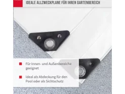 Noor Bauzubehör^Abdeckplane Super 200 g/m² Gewebeplane 3 m x 5 m Weiß