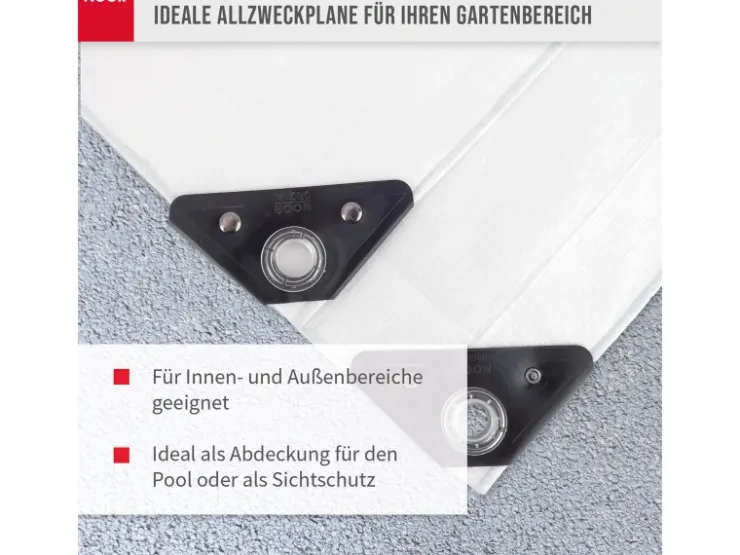 Noor Bauzubehör^Abdeckplane Super 200 g/m² Gewebeplane 3 m x 5 m Weiß