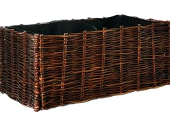 Drainage*Noor Hochbeet Weide 100 cm x 40 cm x 40 cm Naturfarbe mit Pflanztasche