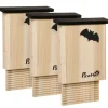 PawHut Entwässerungsrinnen^Fledermauskasten 3er-Set zum Aufhängen Tannenholz 25 x 6 x 37,5 cm Natur