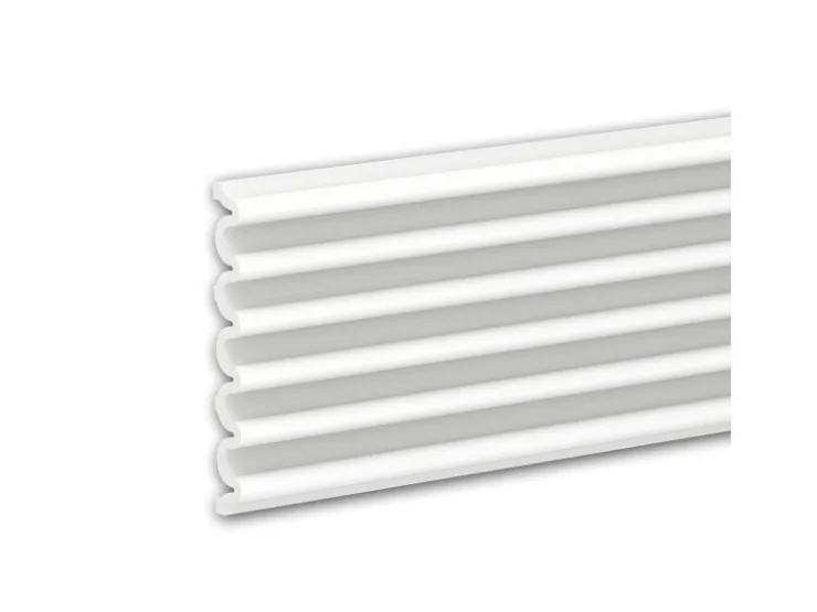 Akustikpaneele|Zubehör Für Paneele^PROFHOME 659804 3D Wandpaneel Wandvertäfelung Akustikpaneel Stuckleiste 2 m 200 cm x 3 cm x 24 cm Weiß