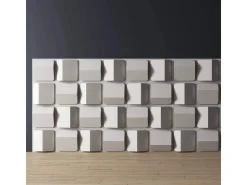 Akustikpaneele|Zubehör Für Paneele* PROFHOME 159823 3D Wandpaneel Wandvertäfelung Akustikpaneel 0,36 m2 60 cm x 4,4 cm x 60 cm Weiß