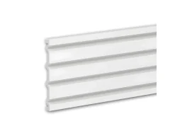 Akustikpaneele|Zubehör Für Paneele* PROFHOME 659806 3D Wandpaneel Wandvertäfelung Akustikpaneel Stuckleiste 2 m 200 cm x 2 cm x 24 cm Weiß