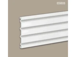 Akustikpaneele|Zubehör Für Paneele* PROFHOME 659806 3D Wandpaneel Wandvertäfelung Akustikpaneel Stuckleiste 2 m 200 cm x 2 cm x 24 cm Weiß