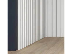 Akustikpaneele|Zubehör Für Paneele* PROFHOME 659806 3D Wandpaneel Wandvertäfelung Akustikpaneel Stuckleiste 2 m 200 cm x 2 cm x 24 cm Weiß