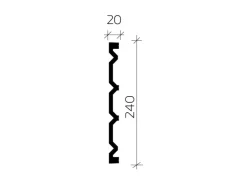 Akustikpaneele|Zubehör Für Paneele* PROFHOME 659806 3D Wandpaneel Wandvertäfelung Akustikpaneel Stuckleiste 2 m 200 cm x 2 cm x 24 cm Weiß