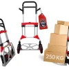 PROREGAL Bauzubehör|Baugeräte^Klappbare Profi-Sackkarre ELEPHANT HxBxT 112 x 60 x 61 cm Traglast 250 kg Ergonomische Griffe TPR-Gummiräder Schwarz-Rot-Silber