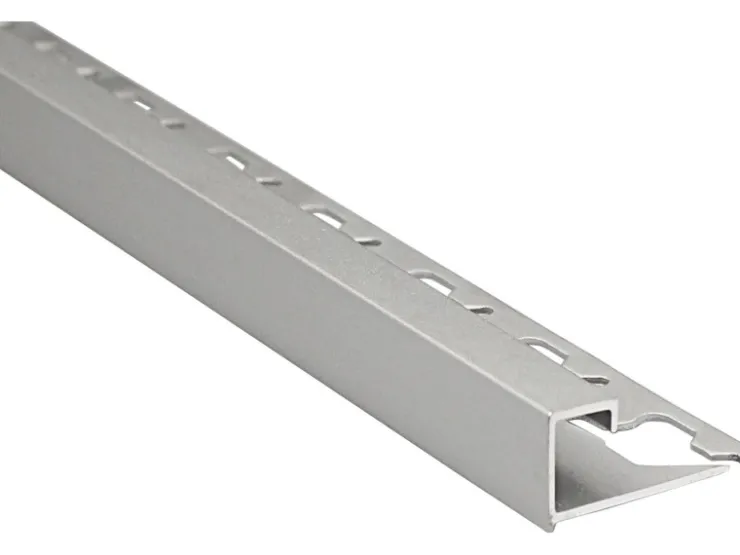 Fliesenzubehör*Arcansas Quadrat-Abschlussprofil Alu eloxiert 12,5 mm x 2,5 m Silber Matt