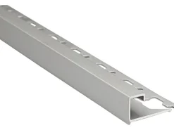 Fliesenzubehör*Arcansas Quadrat-Abschlussprofil Alu eloxiert 10 mm x 2,5 m Silber Matt