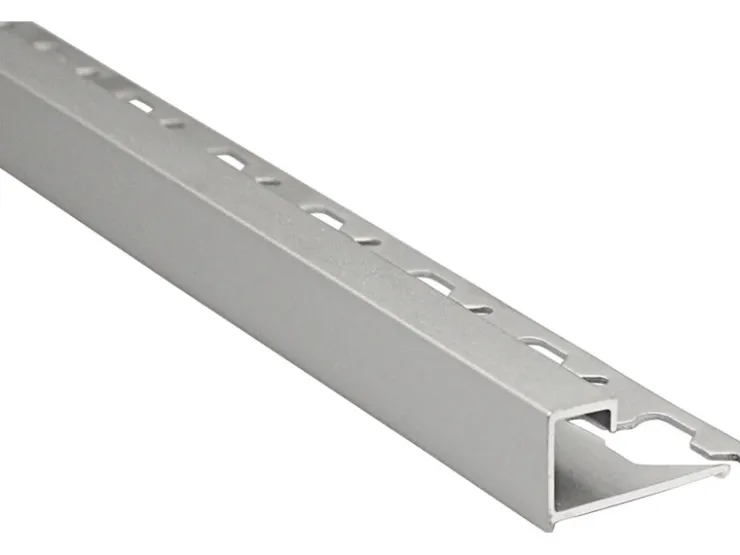 Fliesenzubehör*Arcansas Quadrat-Abschlussprofil Alu eloxiert 10 mm x 2,5 m Silber Matt