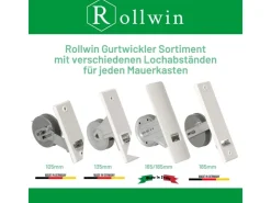 Mauerkasten^Rollwin Rolladen Gurtwickler Unterputz 165mm bis 185mm Lochabstand Anpassbar Für Mauerkasten Mit Gurtwickler Blende Und 7m Gurt