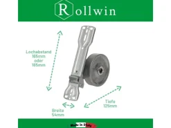 Mauerkasten^Rollwin 2x Rolladen Gurtwickler Unterputz 165mm bis 185mm Lochabstand Anpassbar Für Mauerkasten Mit Gurtwickler Blende zum Clippen Weiß Ohne Gurt