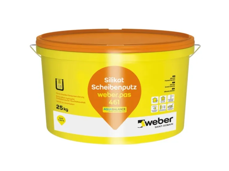 Putze*Saint-Gobain Weber Silikat-Scheibenputz Weber.Pas 461 Körnung 2 mm 25 kg