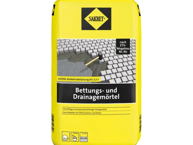 Steine|Mörtel*Sakret Bettungs- und Drainagemörtel 25 kg