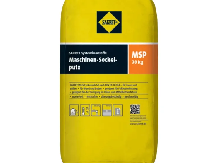 Putze*Sakret Maschinen-Sockelputz MSP Grau 30 kg