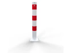 Baugeräte^Schake Absperrpfosten Dübelbefestigung Ohne Öse Ø 102 mm Weiß Rot